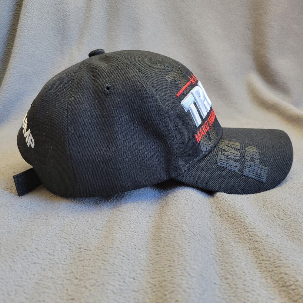 TRUMP HAT Cap Black Adjustable Gold Signature Embroidered 45 Stars MAGA Red - Picture 4 of 9